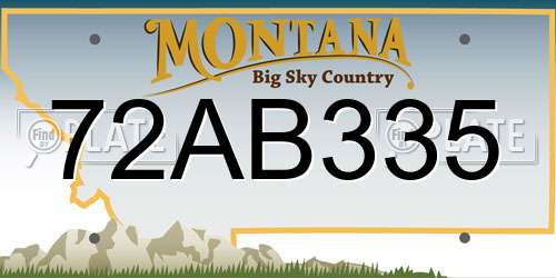 72AB335 Montana License Plate