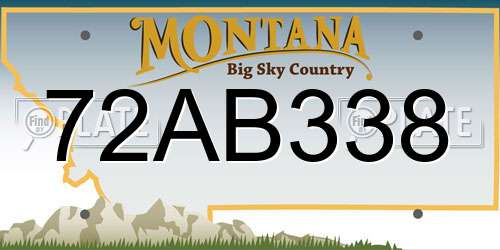 72AB338 Montana License Plate