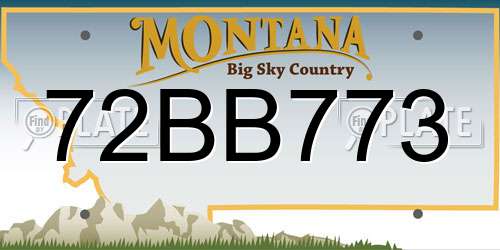 72BB773 Montana License Plate