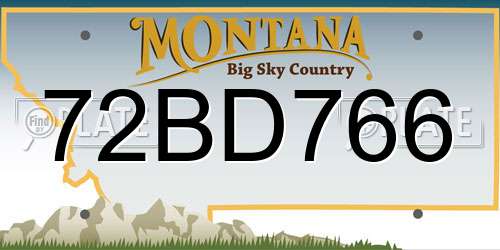 72BD766 Montana License Plate