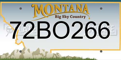 72BO266 Montana License Plate