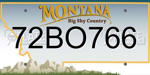 72BO766 Montana License Plate