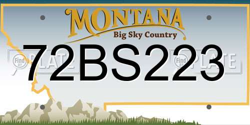 72BS223 Montana License Plate