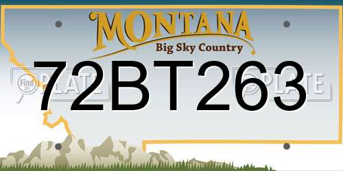 72BT263 Montana License Plate