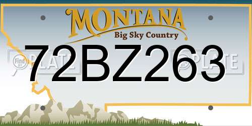 72BZ263 Montana License Plate