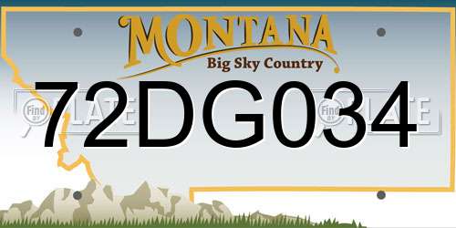 72DG034 Montana License Plate