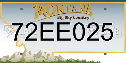 72EE025 Montana License Plate