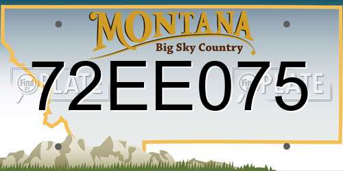 72EE075 Montana License Plate
