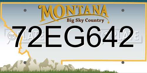 72EG642 Montana License Plate