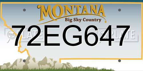 72EG647 Montana License Plate