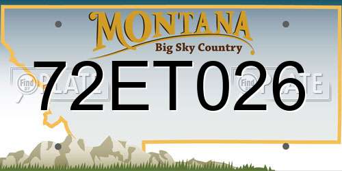 72ET026 Montana License Plate