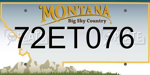 72ET076 Montana License Plate