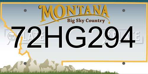 72HG294 Montana License Plate