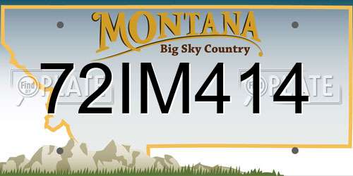 72IM414 Montana License Plate