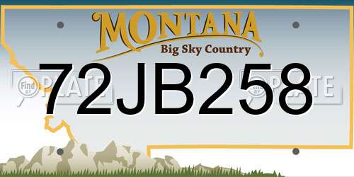 72JB258 Montana License Plate