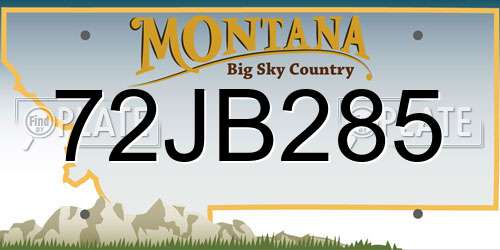 72JB285 Montana License Plate