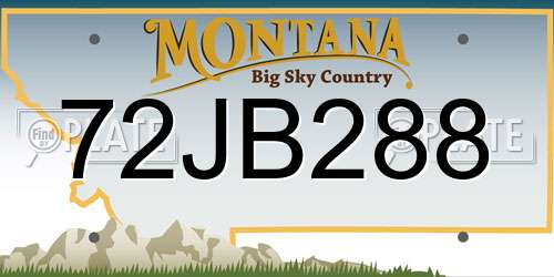 72JB288 Montana License Plate