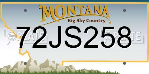 72JS258 Montana License Plate