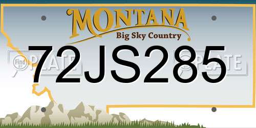 72JS285 Montana License Plate