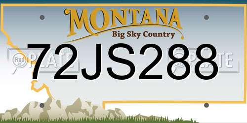 72JS288 Montana License Plate