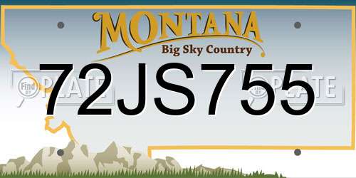 72JS755 Montana License Plate