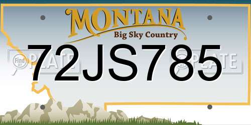 72JS785 Montana License Plate