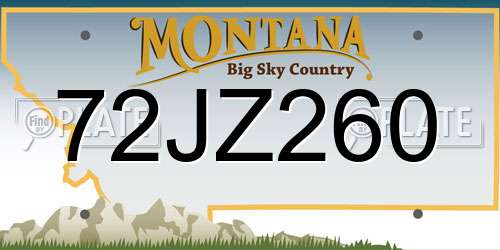 72JZ260 Montana License Plate