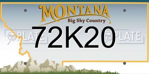 72K20 Montana License Plate