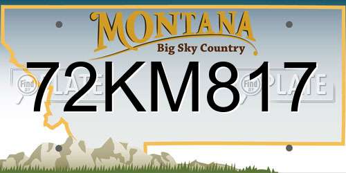 72KM817 Montana License Plate