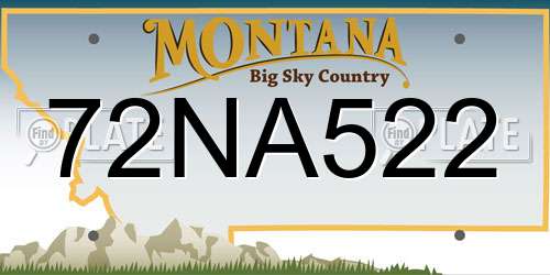 72NA522 Montana License Plate