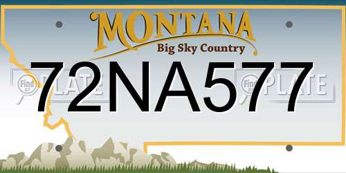 72NA577 Montana License Plate
