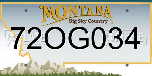 72OG034 Montana License Plate