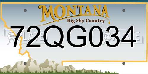72QG034 Montana License Plate
