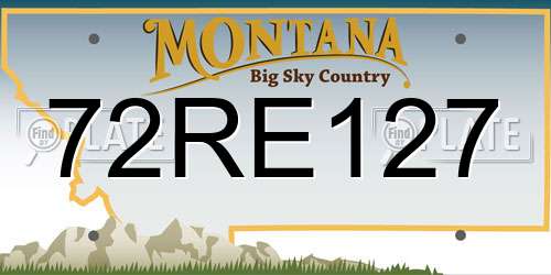 72RE127 Montana License Plate
