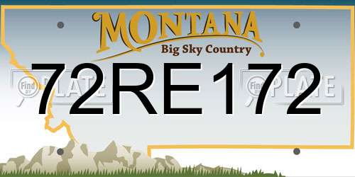 72RE172 Montana License Plate