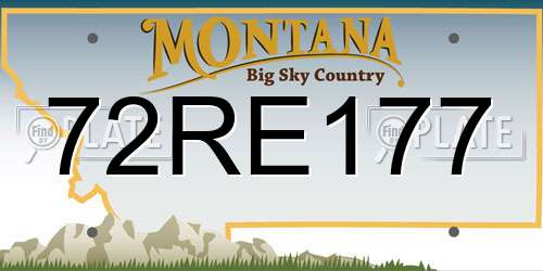 72RE177 Montana License Plate