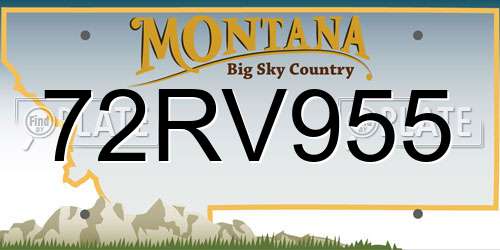 72RV955 Montana License Plate