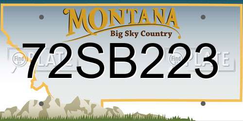 72SB223 Montana License Plate