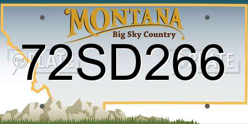 72SD266 Montana License Plate