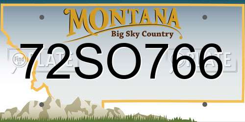 72SO766 Montana License Plate