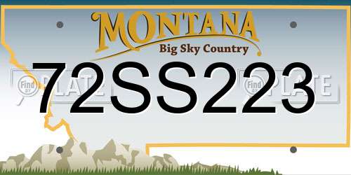 72SS223 Montana License Plate