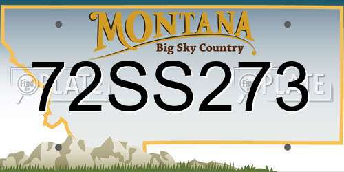 72SS273 Montana License Plate