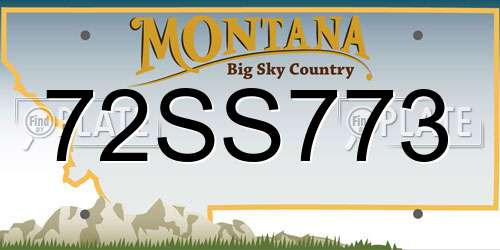 72SS773 Montana License Plate