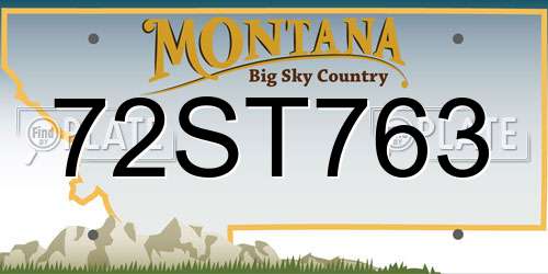 72ST763 Montana License Plate