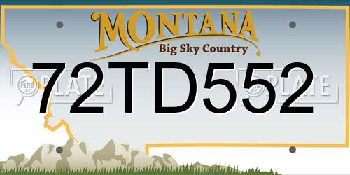 72TD552 Montana License Plate