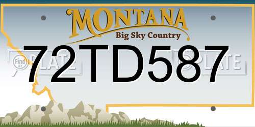 72TD587 Montana License Plate