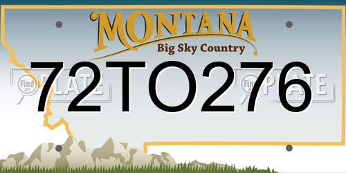72TO276 Montana License Plate