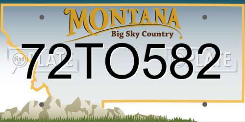 72TO582 Montana License Plate