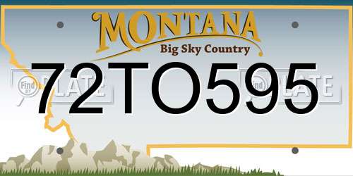 72TO595 Montana License Plate