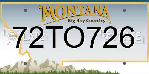 72TO726 Montana License Plate